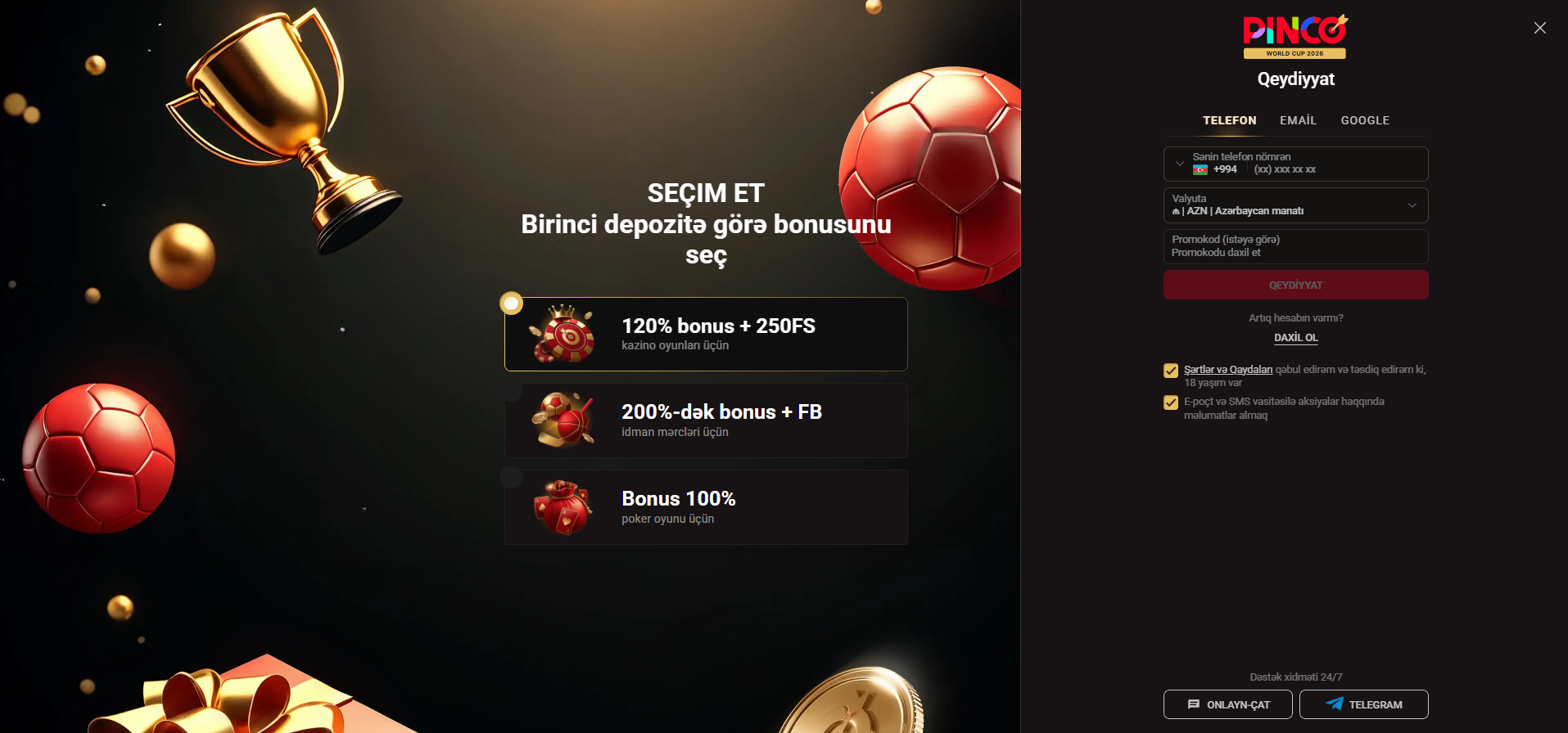 Pinco kazino güzgü saytları